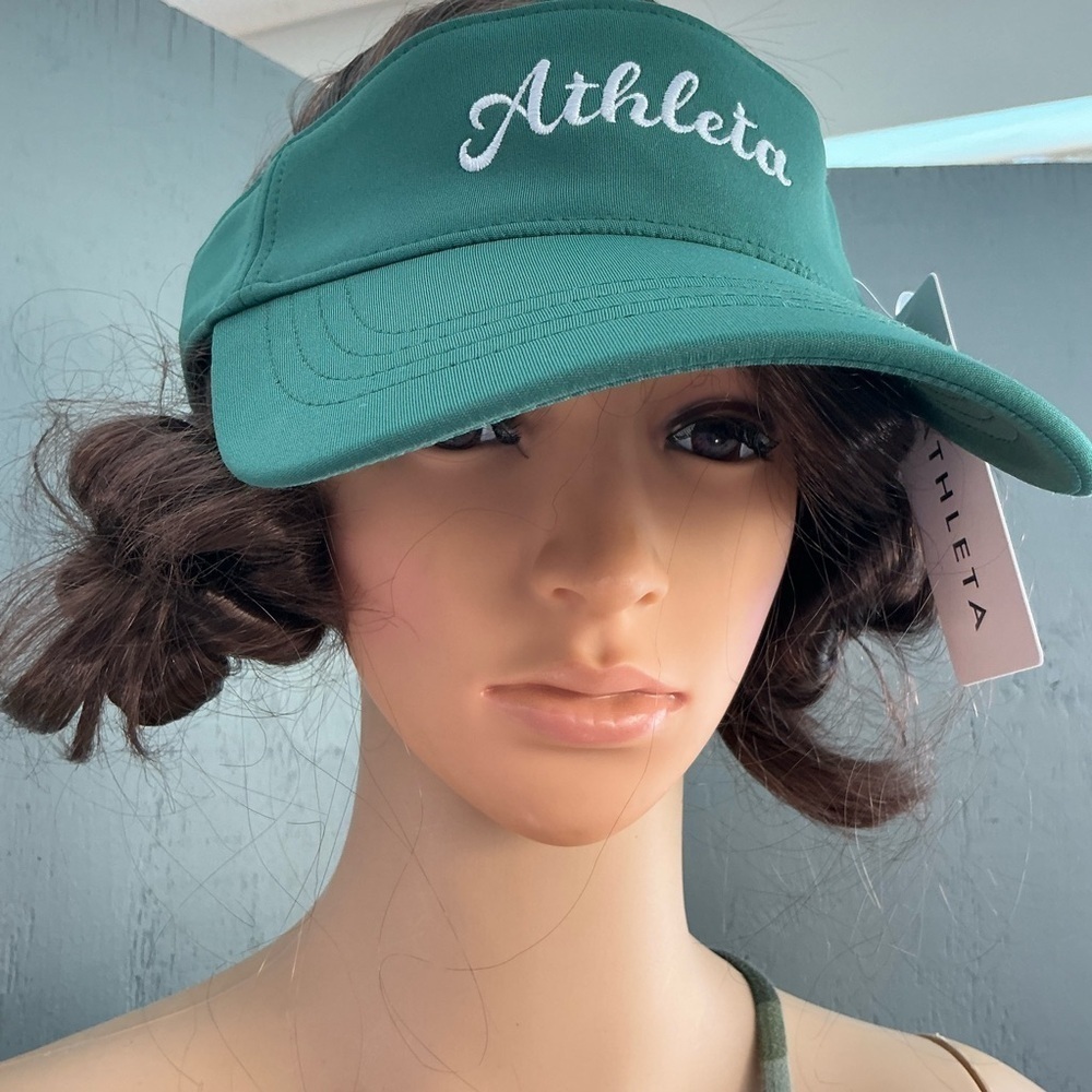 Athleta Teal Women Running Exercising Summer Visor Hat NWT